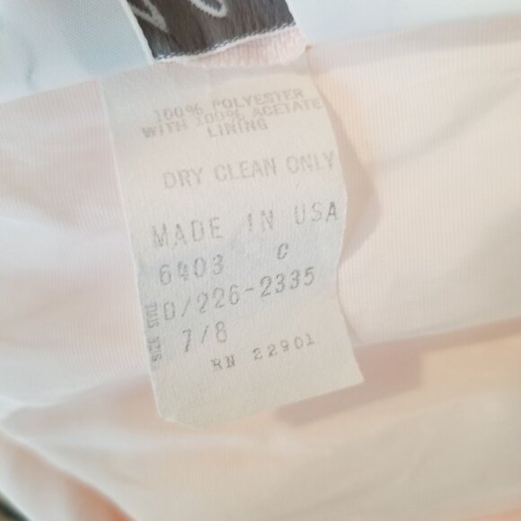 Alicia 7 8 Pink Floral Lace Fairy Tale Princess Dress Vintage USA Victorian Rege - Picture 6 of 11